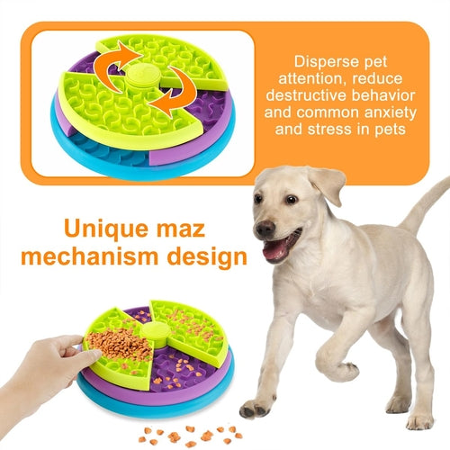 Pet Slow Food Bowl — Anti-Choking 3-in-1 Interactive Cat & Dog Bowl