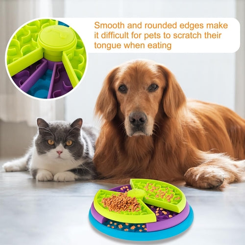 Pet Slow Food Bowl — Anti-Choking 3-in-1 Interactive Cat & Dog Bowl