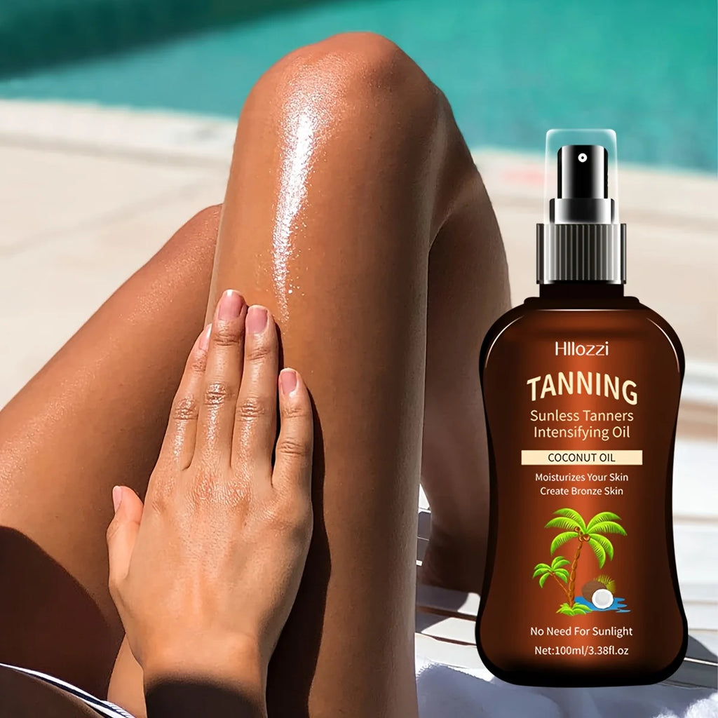 Coconut Tanning Oil 100ml — Sunless Tanner & Intensifying Oil for a Sun-Kissed Summer Glow