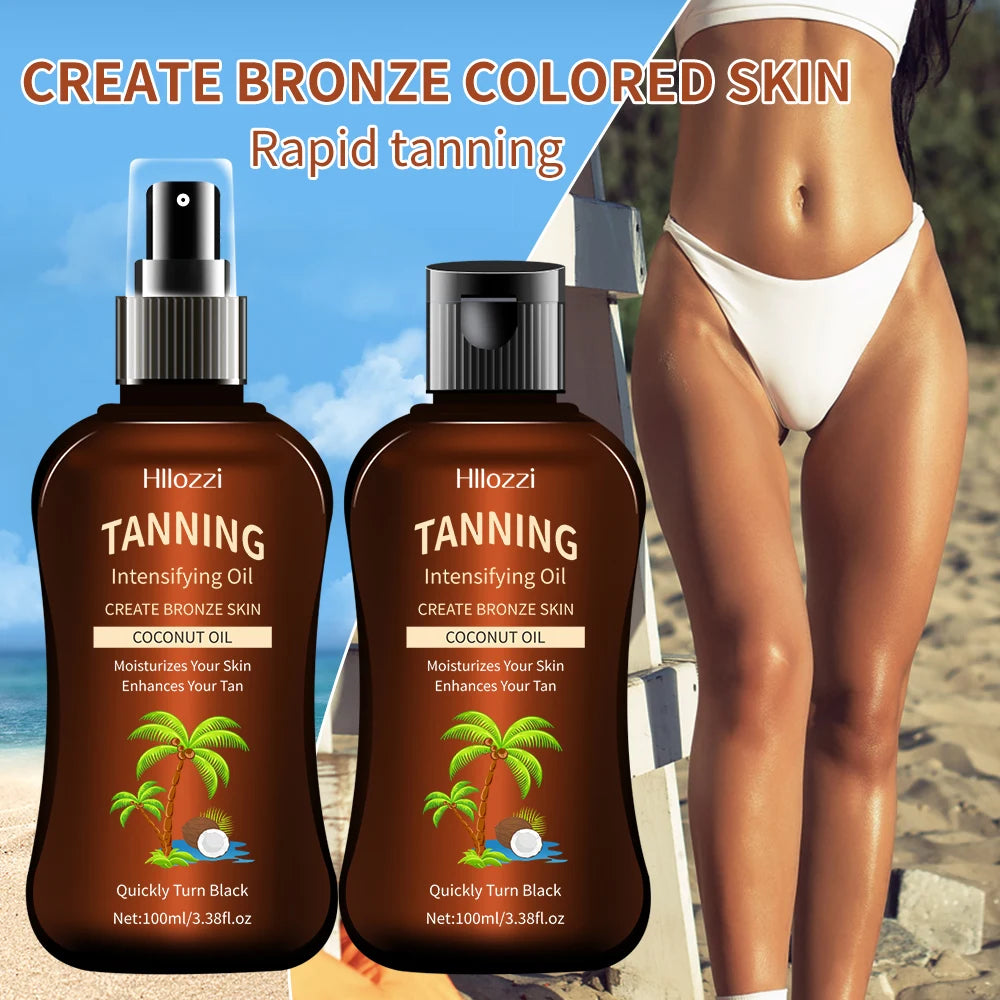 Hindistan Cevizi Bronzlaştırıcı Yağ 100ml — Güneşsiz Bronzlaştırıcı ve Yoğunlaştırıcı Yağ ile Güneş Öpücüğü Yaz Parıltısı