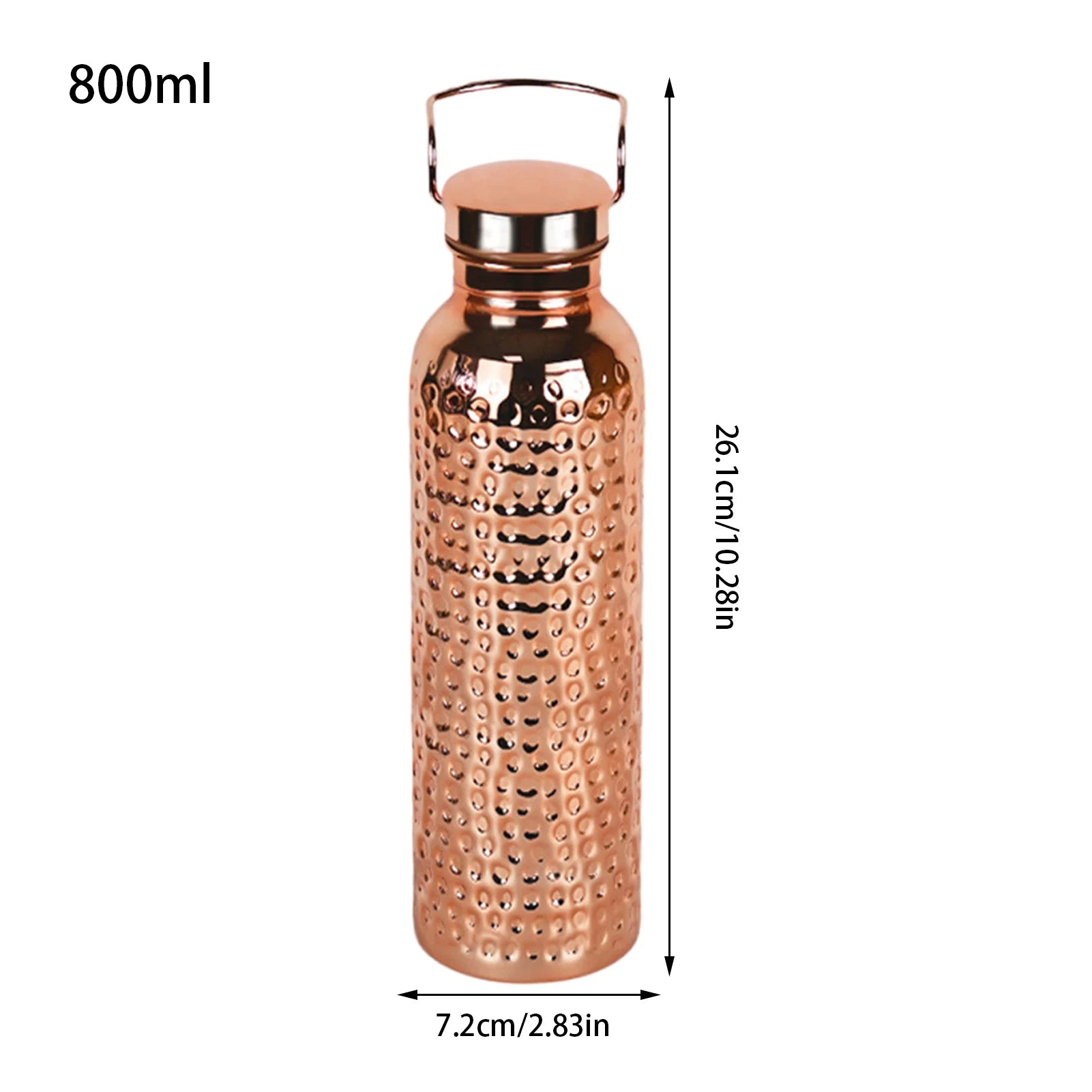Copper Water Bottle for Drinking Leakproof Insulated Water Bottle Portable Leakproof 27Oz Cup for Hydration Gym Outdoor Hiking