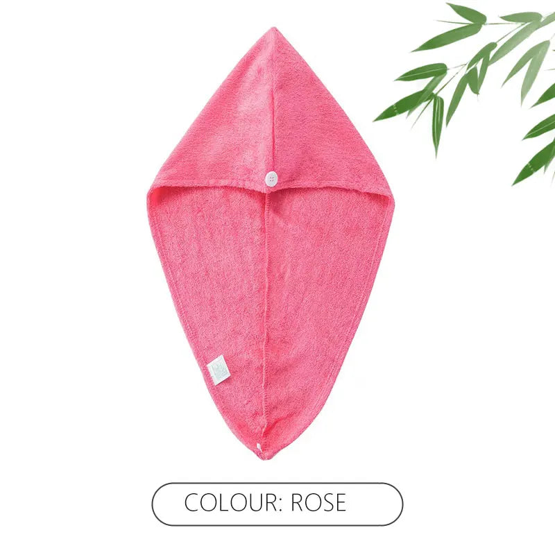 Bamboo Fiber Hair Towels Bath Head Turban Wrap Quick Drying Anti-Frizz Hair Towels For Drying Hair Women Girls Bathroom