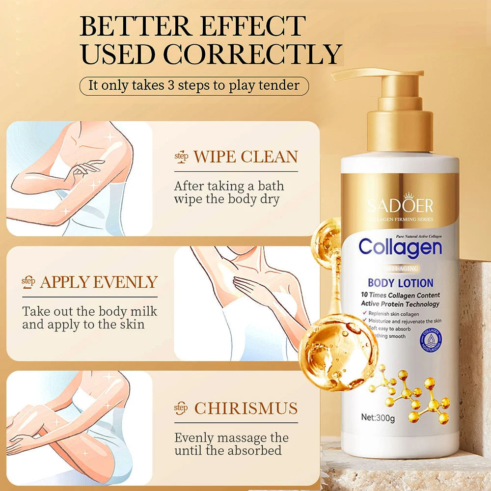 Collagen Body Lotion 300g — Firming & Intense Hydration for Soft, Toned Skin
