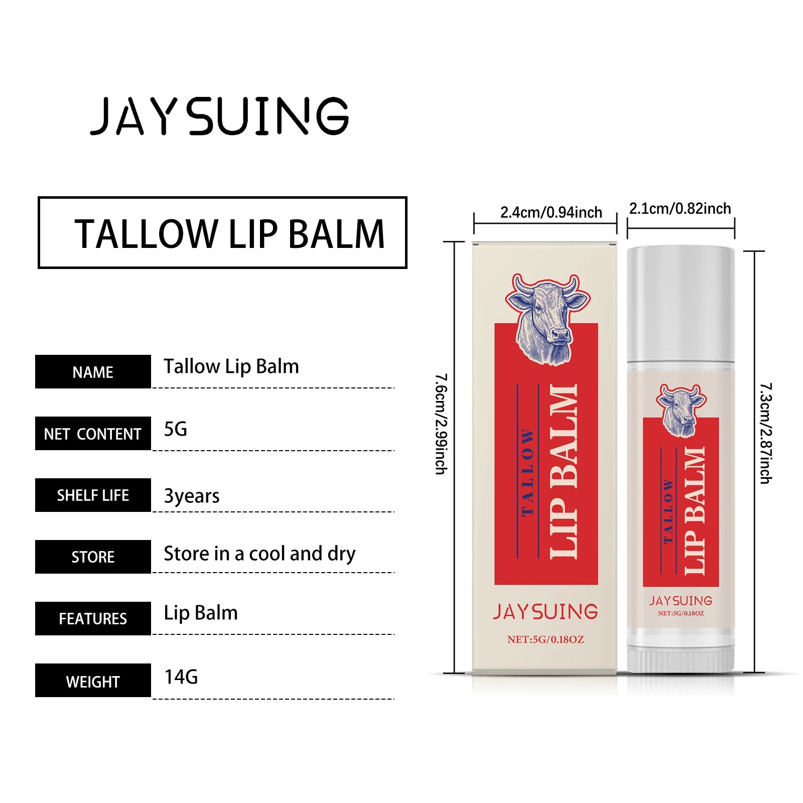 Organic Grass-Fed Beef Tallow Balm with Raw Honey — Soothing, Anti-Aging Night Cream for Dry & Cracked Skin