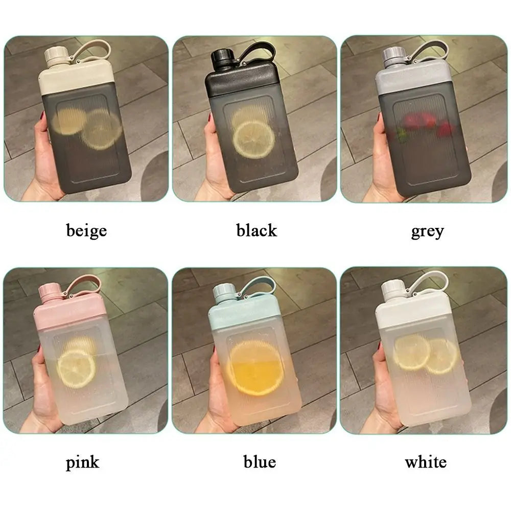 450ML Travel Reusable BPA Free Juice Cup Drink Bottle Flat Water Bottle Plastic