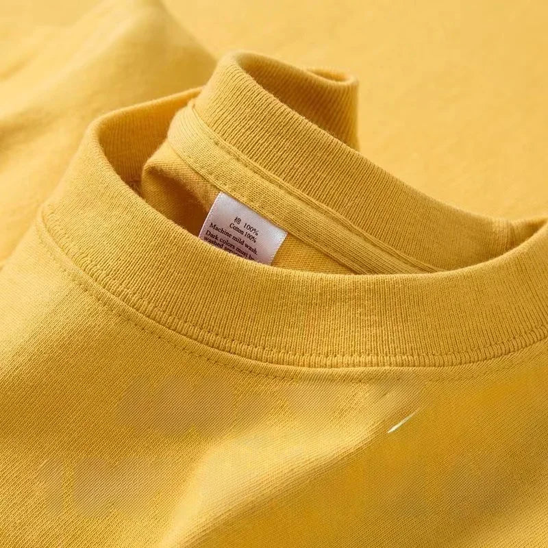 Heavyweight Pure Cotton T-Shirt — Unisex Loose Fit, Breathable & Comfortable Casual Tee