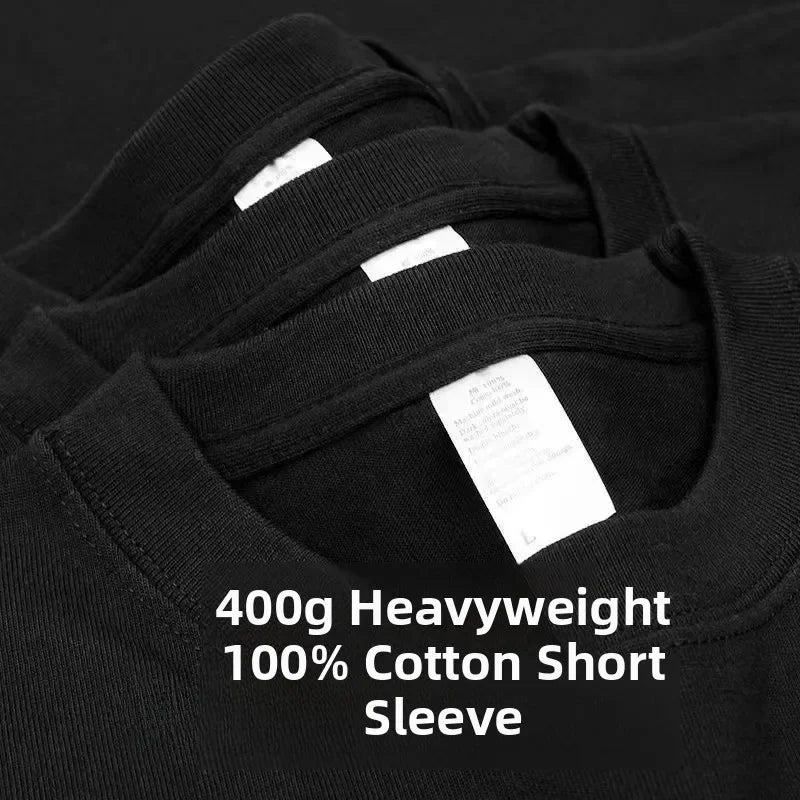 Heavyweight Pure Cotton T-Shirt — Unisex Loose Fit, Breathable & Comfortable Casual Tee