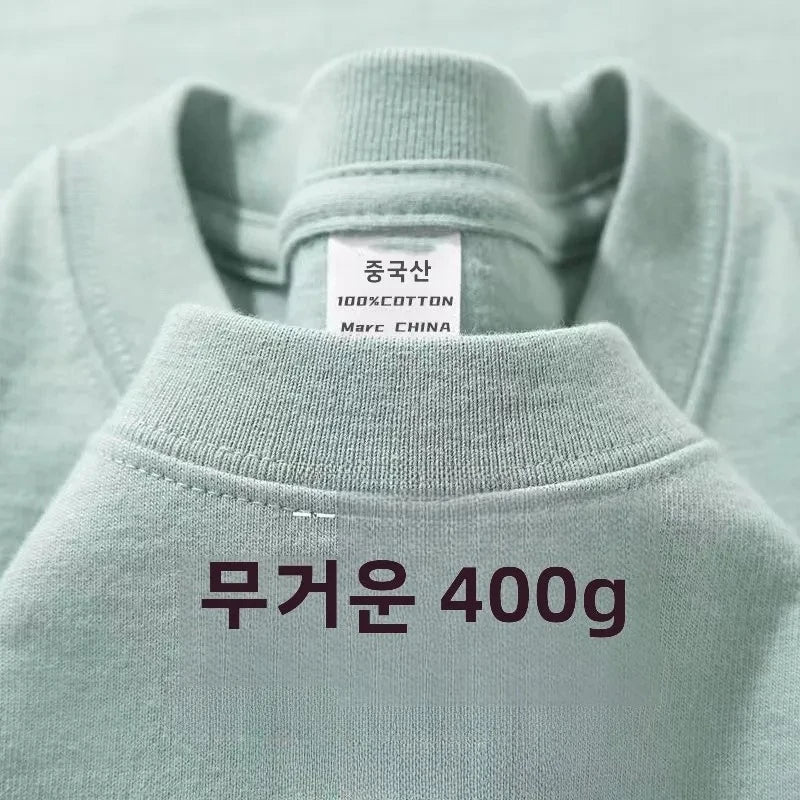 Heavyweight Pure Cotton T-Shirt — Unisex Loose Fit, Breathable & Comfortable Casual Tee
