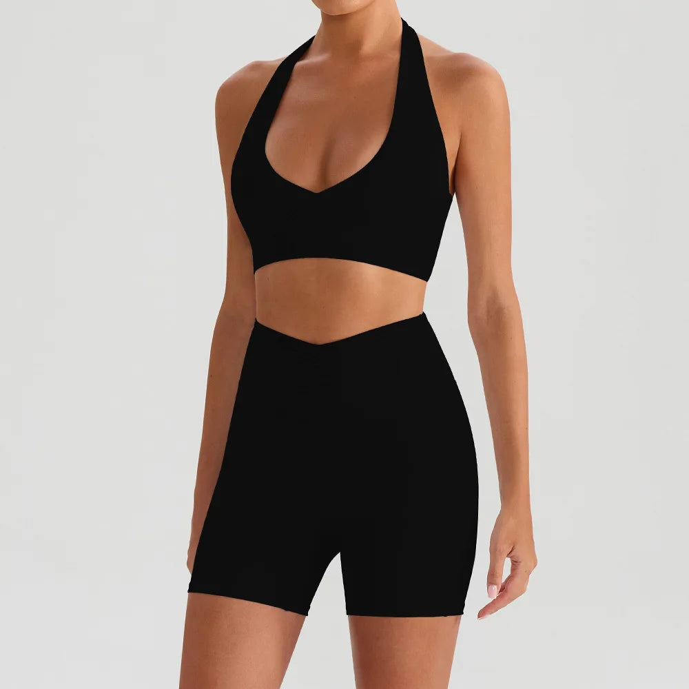 Yoga Suit Gym Fitness Set Sports Bra Flared Trousers Suit Sports Tracksuit Women Workout Clothes Sportswear Female Athletic Wear