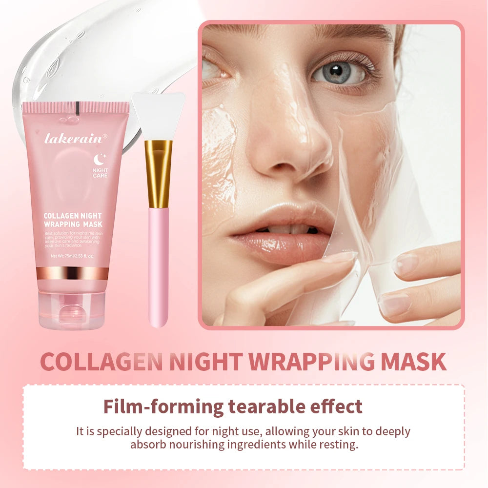 Korean Collagen Wrapping Mask & Brush Set — Rejuvenating, Brightening & Moisturising Face Mask
