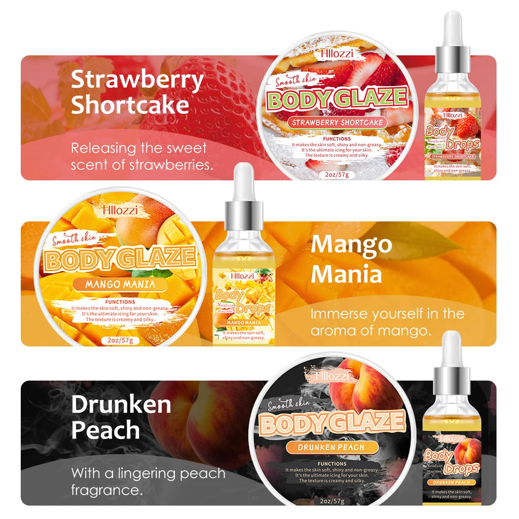 Body Glaze & Body Oil Combination — Non-Greasy Hydrating & Moisturising Body Lotion & Massage Oil