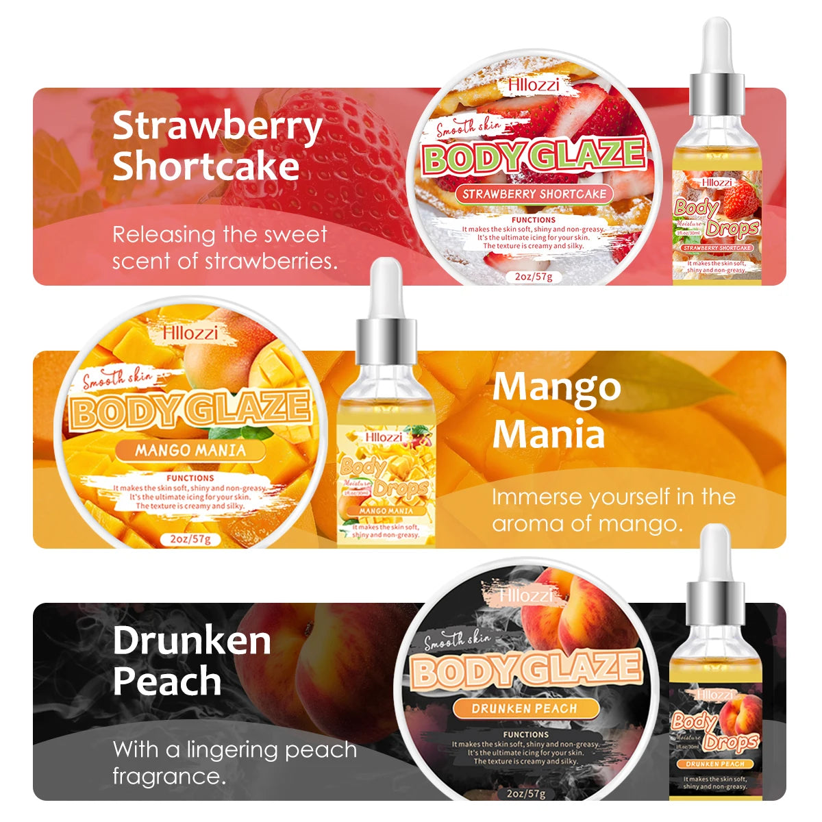 Body Glaze & Body Oil Combination — Non-Greasy Hydrating & Moisturising Body Lotion & Massage Oil