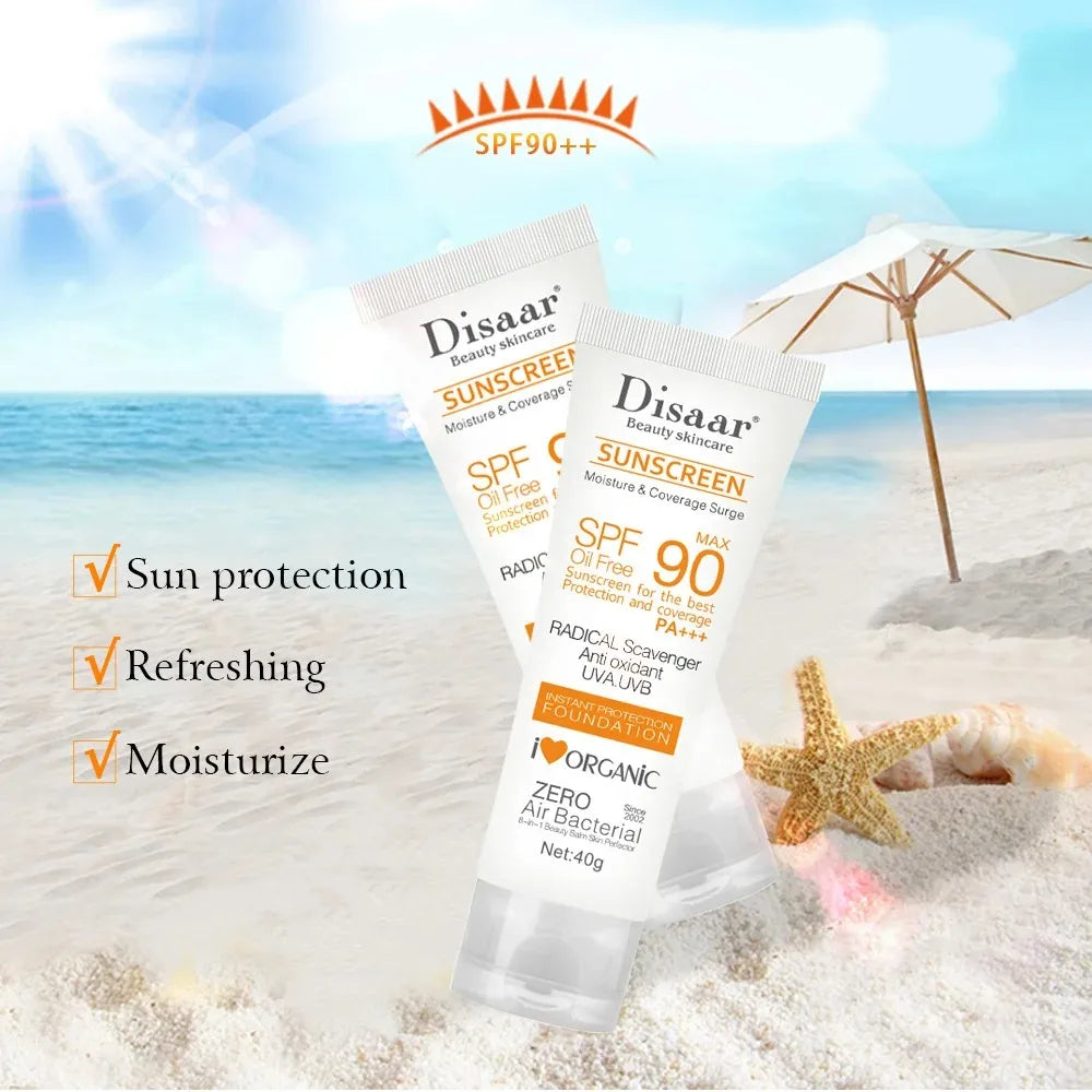 SPF 90+ Waterproof Facial Sunscreen — Broad Spectrum UVA & UVB Protection for Daily Use