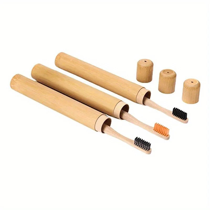 Handmade Bamboo Toothbrush Case — Eco-Friendly Travel Tube for Adults