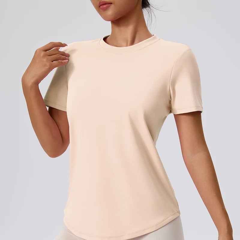Yoga Classic T-shirt Women's Fitness Yoga Clothing Short Sleeve Round Neck Sports T-shirt