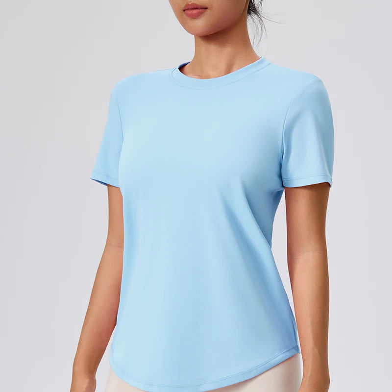 Yoga Classic T-shirt Women's Fitness Yoga Clothing Short Sleeve Round Neck Sports T-shirt