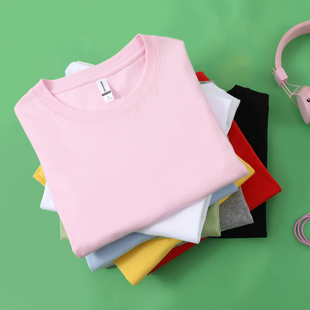 100% Cotton Solid Colour T-Shirt — Unisex Soft & Breathable Casual Fashion Tee