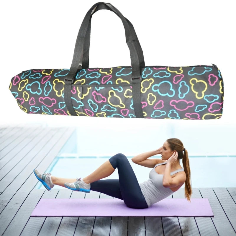 Yoga Mat Bag, Exercise Yoga Mat Carrying Bag with Smooth Zippers & Wide Strap Large Watertight Yoga Mat Storage Pockets 69HD