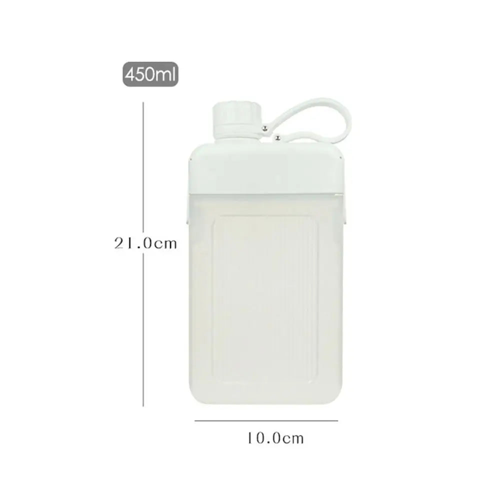 450ML Travel Reusable BPA Free Juice Cup Drink Bottle Flat Water Bottle Plastic