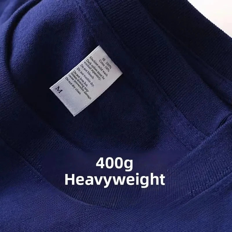Heavyweight Pure Cotton T-Shirt — Unisex Loose Fit, Breathable & Comfortable Casual Tee