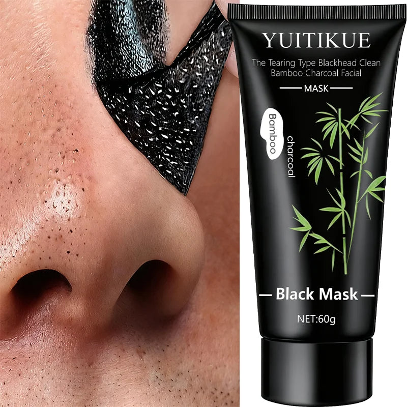 YUITIKUE Bamboo Charcoal Black Peel-Off Mask 60g — Deep Cleanse & Blackhead Removal for Clear Skin