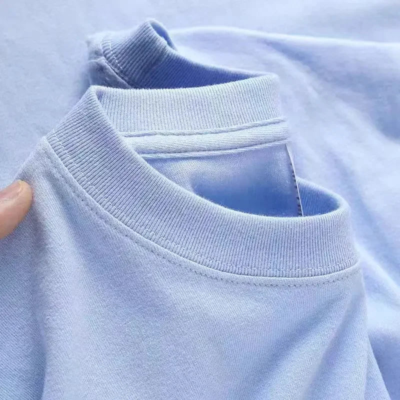Heavyweight Pure Cotton T-Shirt — Unisex Loose Fit, Breathable & Comfortable Casual Tee