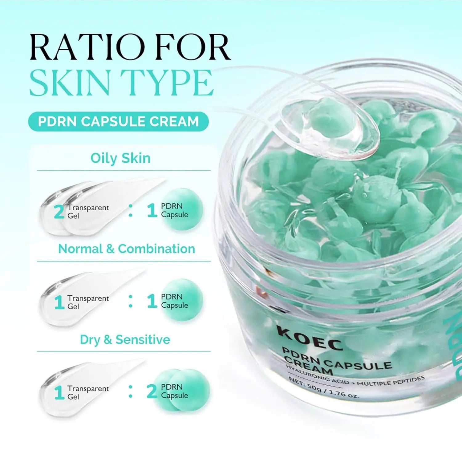 Face Moisturiser Capsule Cream with PDRN & Peptides — Anti-Aging, Radiance Boost & Deep Hydration