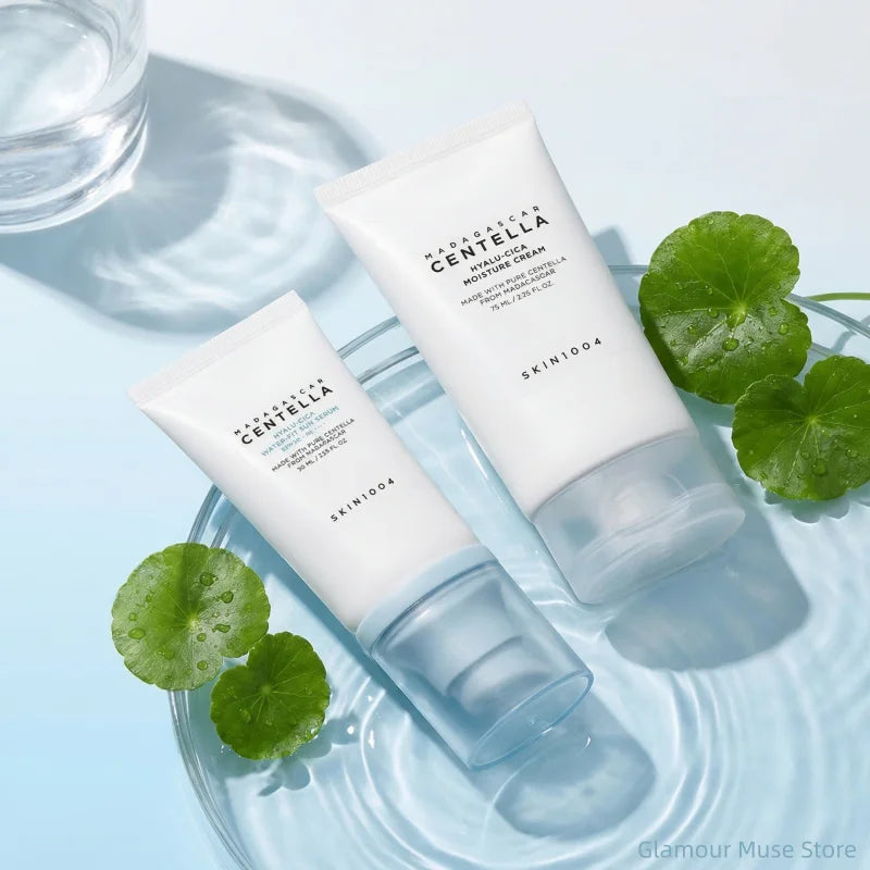 Korean Centella Hyalu-Cica Sun Serum SPF50 & Moisture Cream Set — Soothing K-Beauty Duo