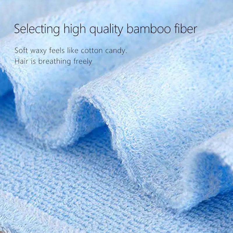 Bamboo Fiber Hair Towels Bath Head Turban Wrap Quick Drying Anti-Frizz Hair Towels For Drying Hair Women Girls Bathroom