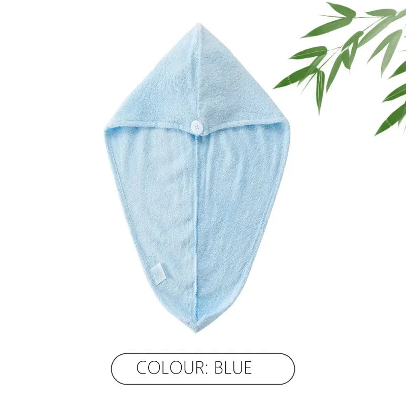 Bamboo Fiber Hair Towels Bath Head Turban Wrap Quick Drying Anti-Frizz Hair Towels For Drying Hair Women Girls Bathroom