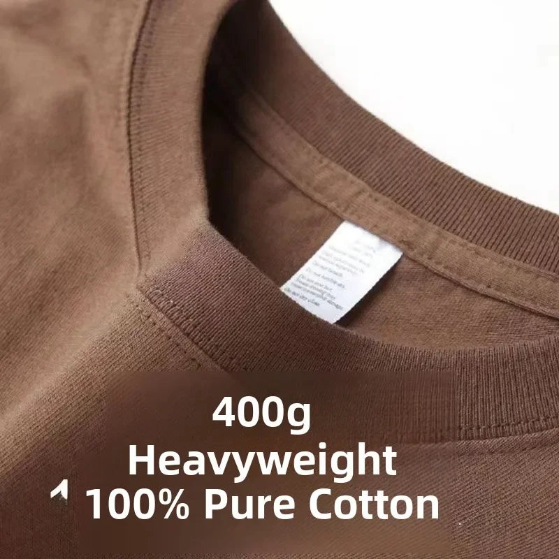 Heavyweight Pure Cotton T-Shirt — Unisex Loose Fit, Breathable & Comfortable Casual Tee