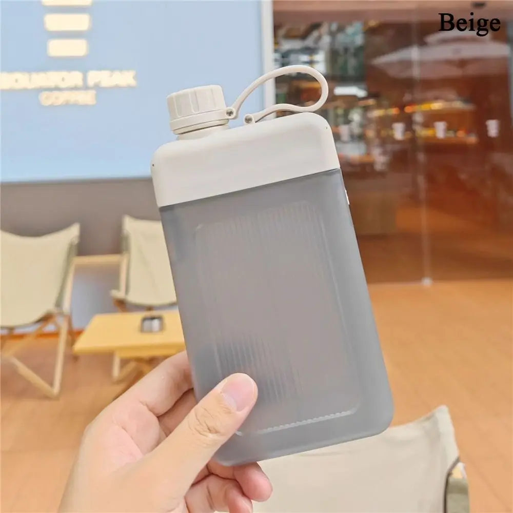 450ML Travel Reusable BPA Free Juice Cup Drink Bottle Flat Water Bottle Plastic