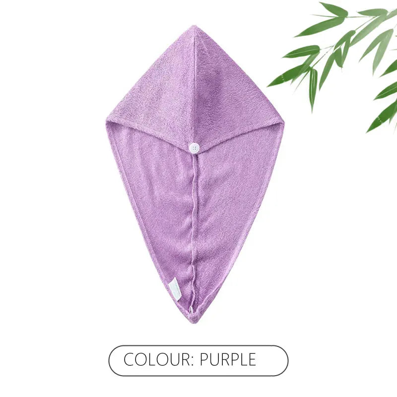 Bamboo Fiber Hair Towels Bath Head Turban Wrap Quick Drying Anti-Frizz Hair Towels For Drying Hair Women Girls Bathroom
