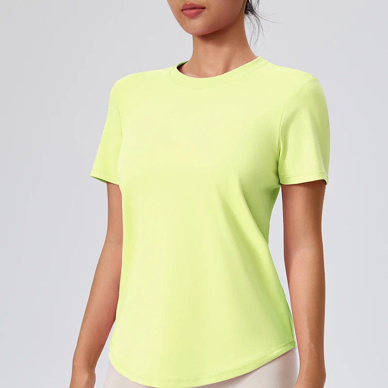 Yoga Classic T-shirt Women's Fitness Yoga Clothing Short Sleeve Round Neck Sports T-shirt