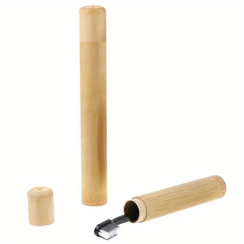 Handmade Bamboo Toothbrush Case — Eco-Friendly Travel Tube for Adults