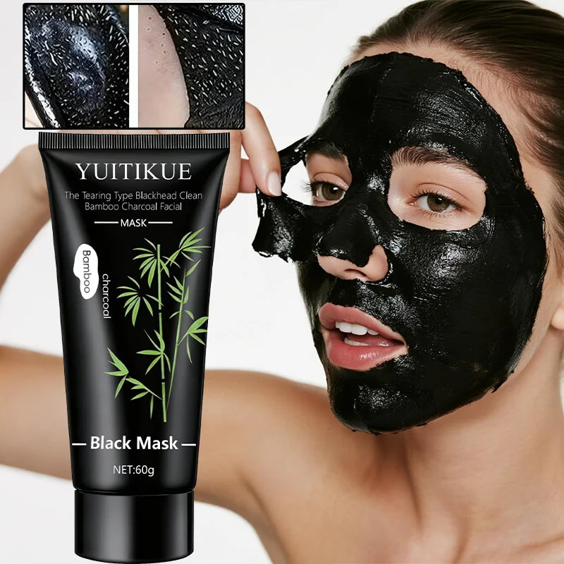 YUITIKUE Bamboo Charcoal Black Peel-Off Mask 60g — Deep Cleanse & Blackhead Removal for Clear Skin