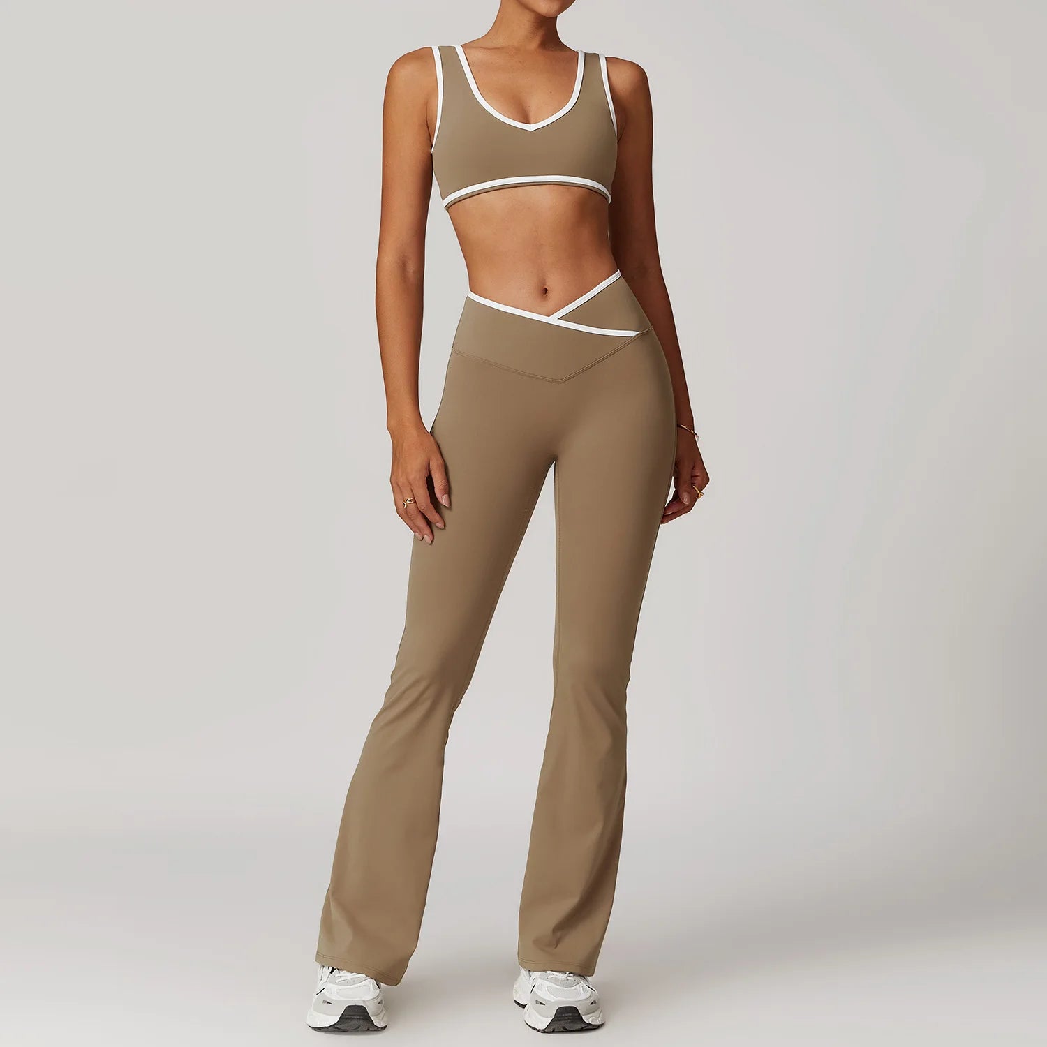 Yoga Set 2 Pieces Workout Outfits Fitness Sportswear Gym Tracksuit High Waist Leggings Sports Bra Athletic Wear Women Clothes