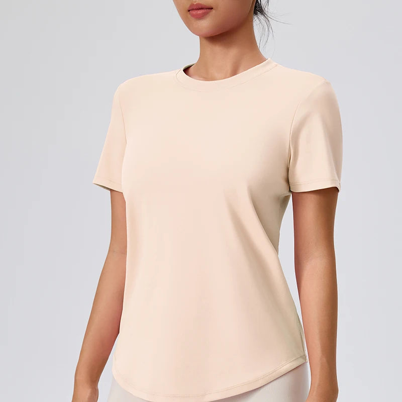 Yoga Classic T-shirt Women's Fitness Yoga Clothing Short Sleeve Round Neck Sports T-shirt