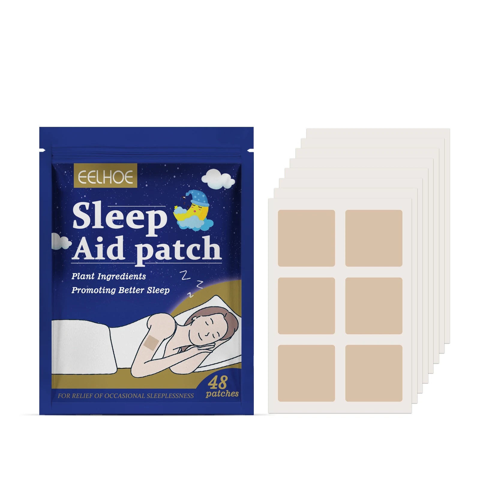 Sleep Patch Natural Sleep Aid Stickers Improve Insomnia Relieve Stress Calm Body Help Deep Sleep Care Patch for Adults