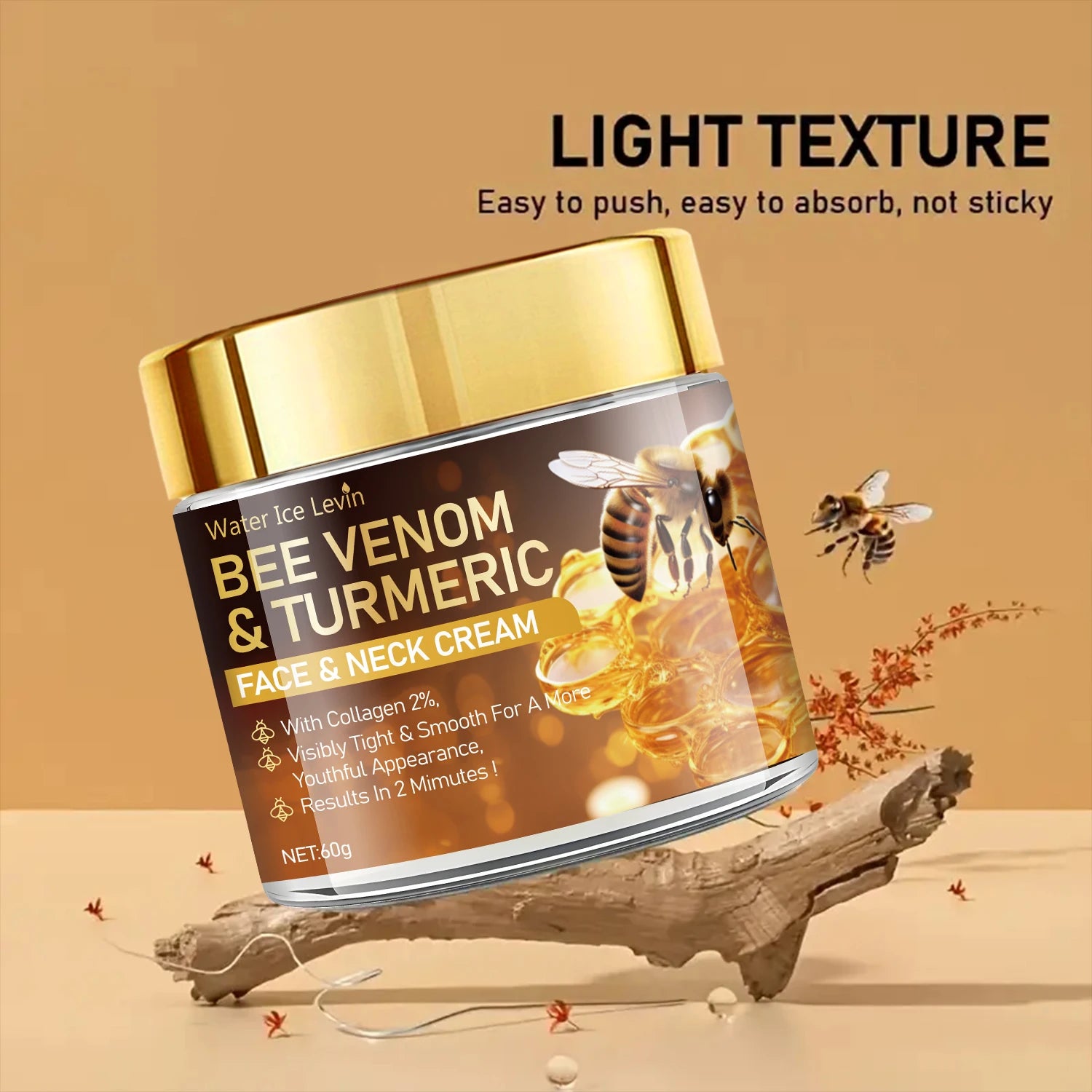 Bee Venom Instant Facial Lifting Cream — Firms Loose Skin, Lifts & Hyaluronic Acid Hydration