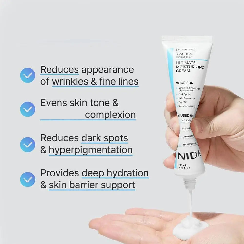 NIDA Ultimate Moisturising Cream — Anti-Aging, Pore Repair, Redness Calming & Whitening