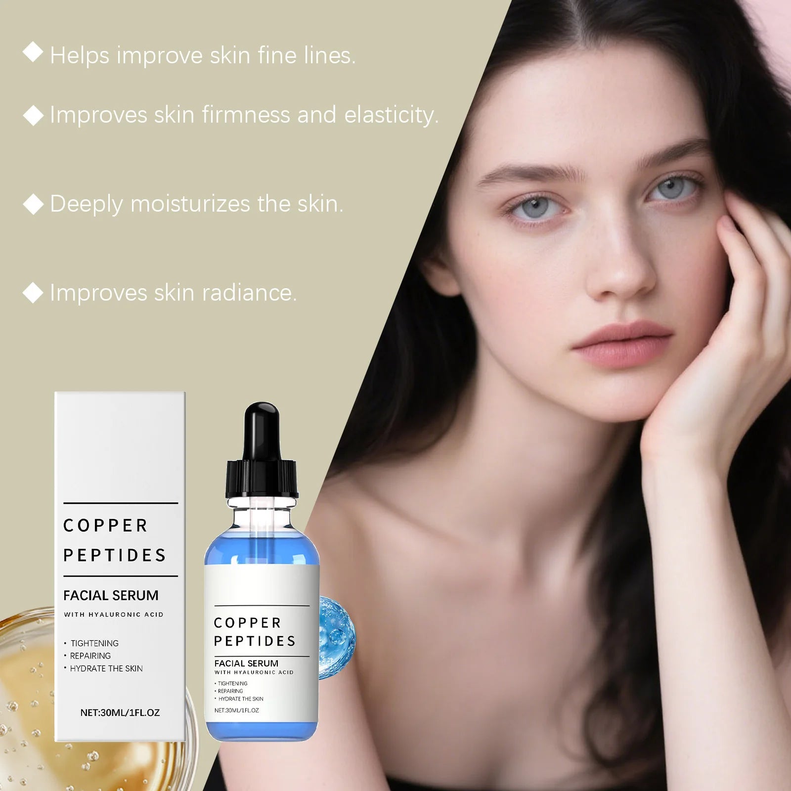 Copper Peptide Serum 30ml — Anti-Wrinkle, Antioxidant & Skin Barrier Repair