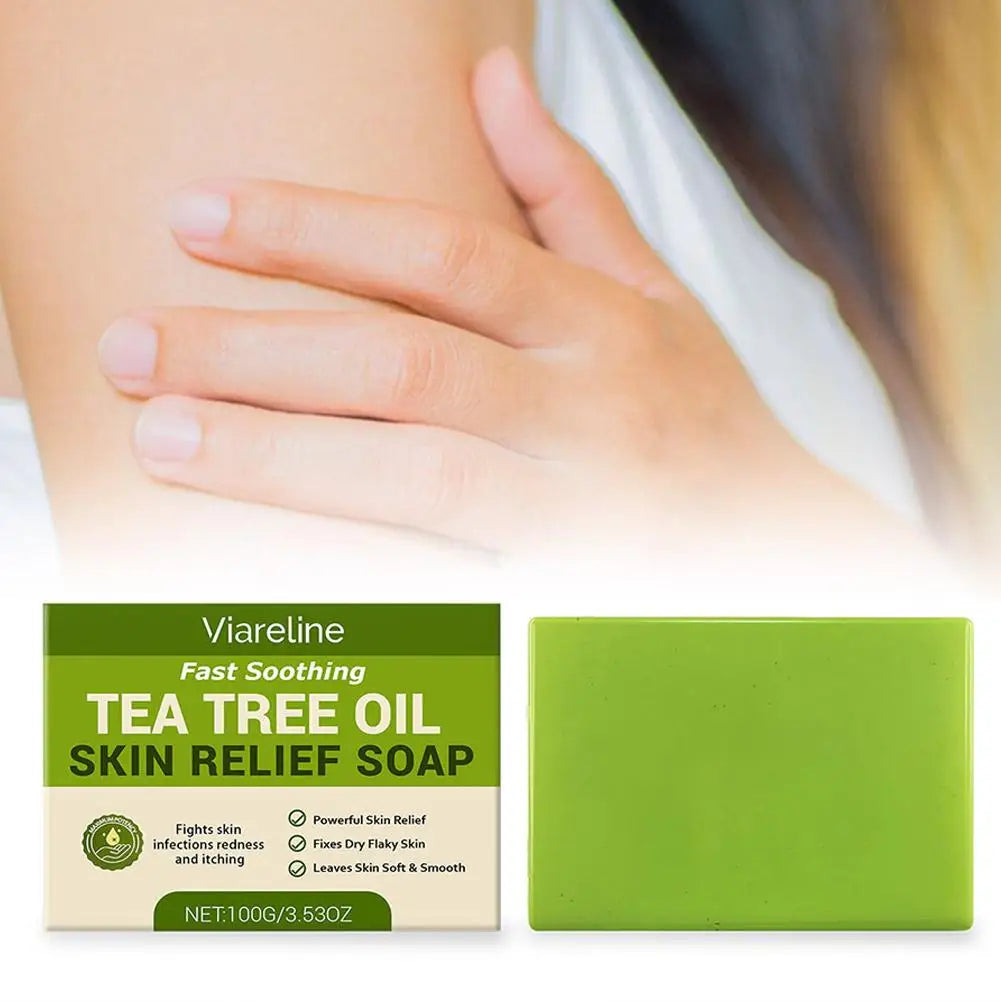 Tea Tree Soap Bar — Natural Antibacterial Cleanser for Body & Skin with Gentle Exfoliation