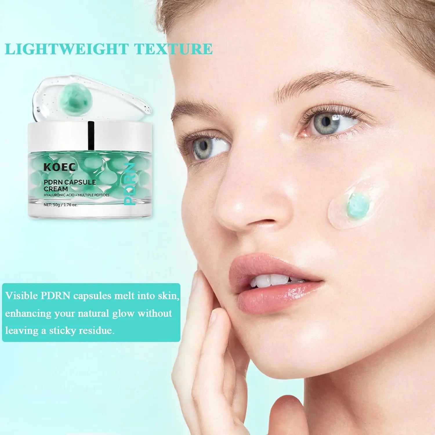 Face Moisturiser Capsule Cream with PDRN & Peptides — Anti-Aging, Radiance Boost & Deep Hydration