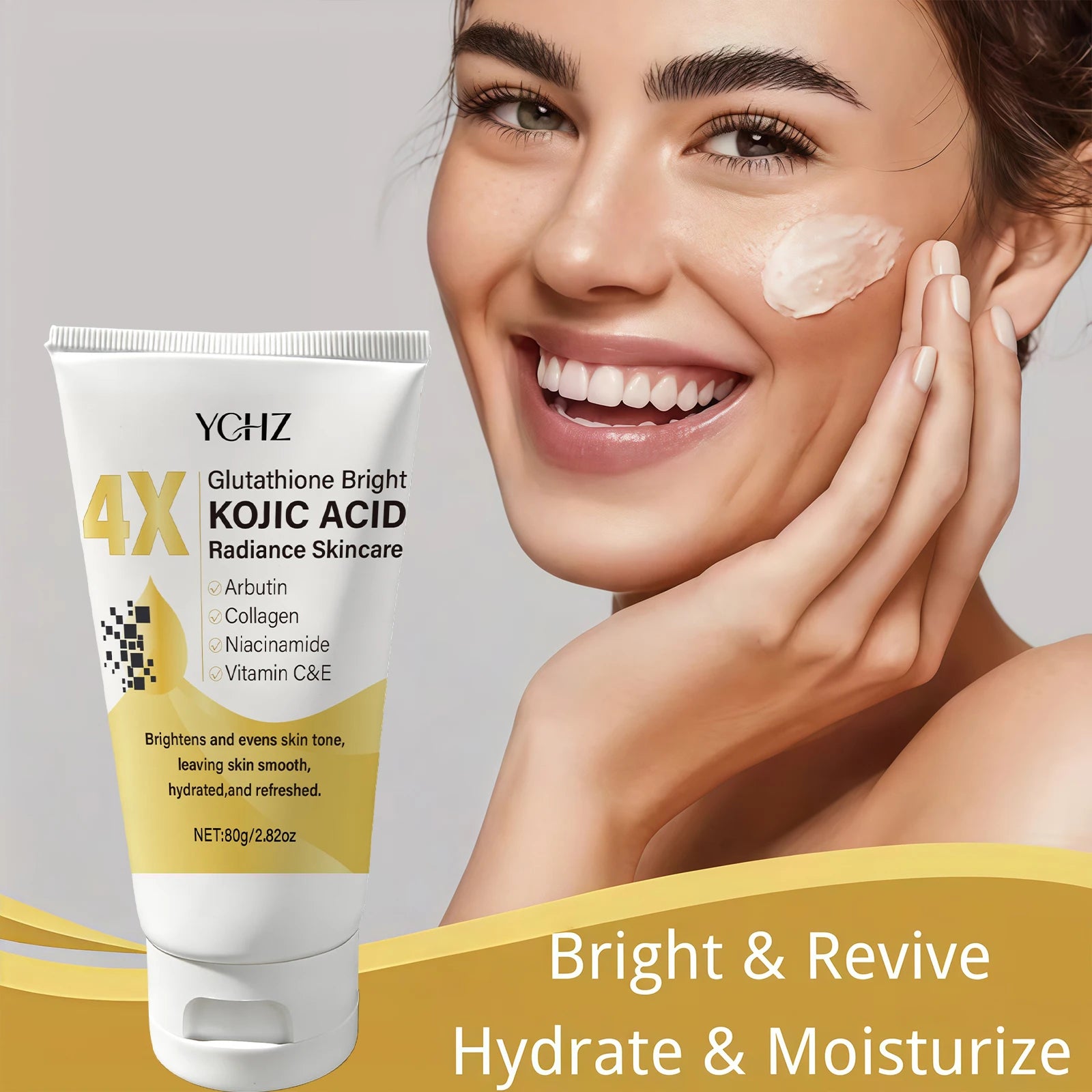 Kojic Acid Brightening Face Cream — Even Skin Tone, Fade Dark Spots & Moisturise Day & Night