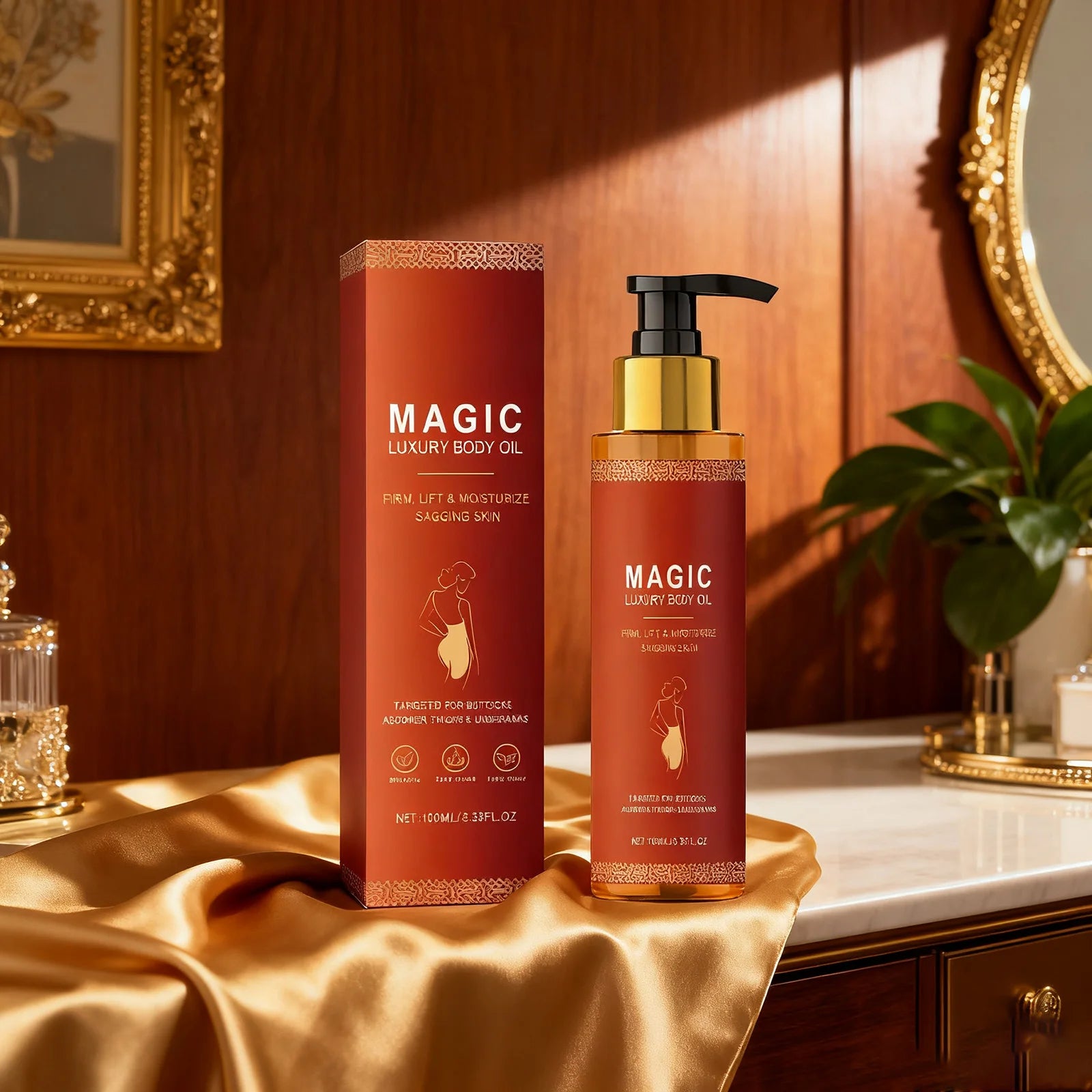 Luxury Firming Body Oil — Anti-Wrinkle Moisturising Massage Oil for Silky, Toned Skin