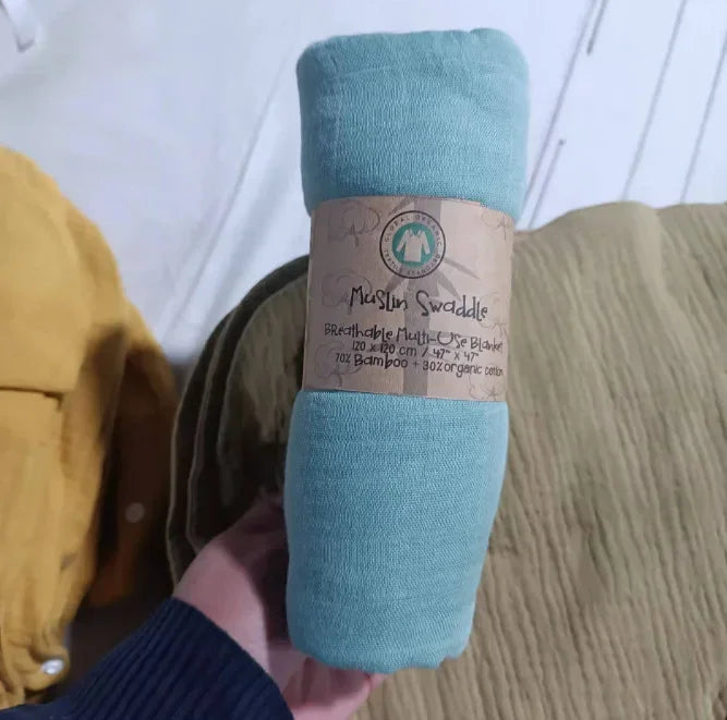 Baby Swaddle Bamboo Cotton Blanket Wrap Gauze Feeding Scraf Burp Cloths Bath Towel Baby Swaddle Small Size Solid Color BabyStuff