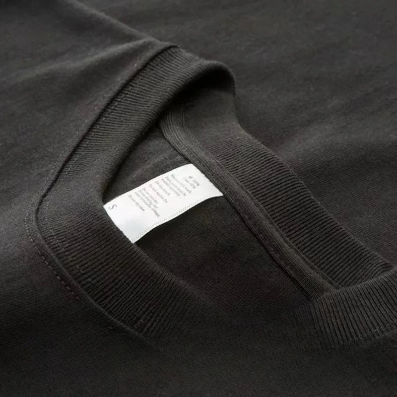 Heavyweight Pure Cotton T-Shirt — Unisex Loose Fit, Breathable & Comfortable Casual Tee