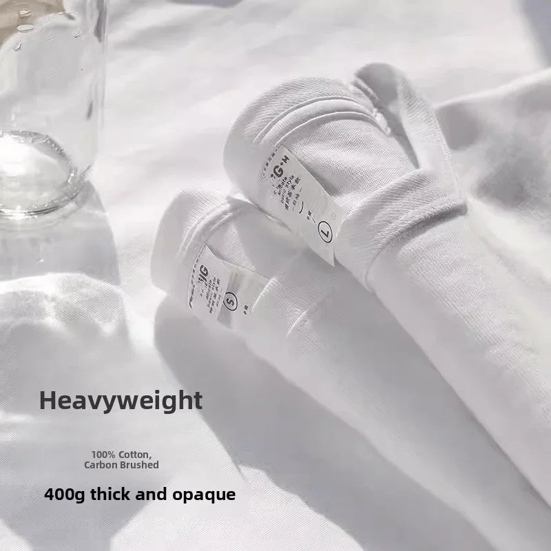 Heavyweight Pure Cotton T-Shirt — Unisex Loose Fit, Breathable & Comfortable Casual Tee
