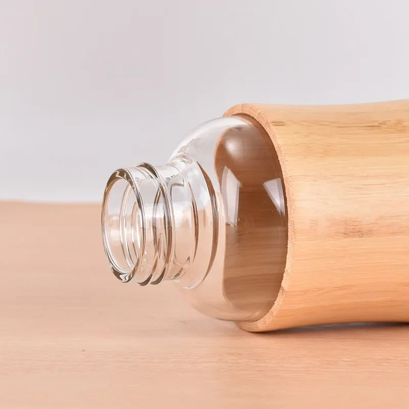 500ml Glass Water Bottle Bamboo Hot-proof Sleeve Borosilicate Glass Cup Eco-friendly Drinkware Outdoor Portable Tour Bottle
